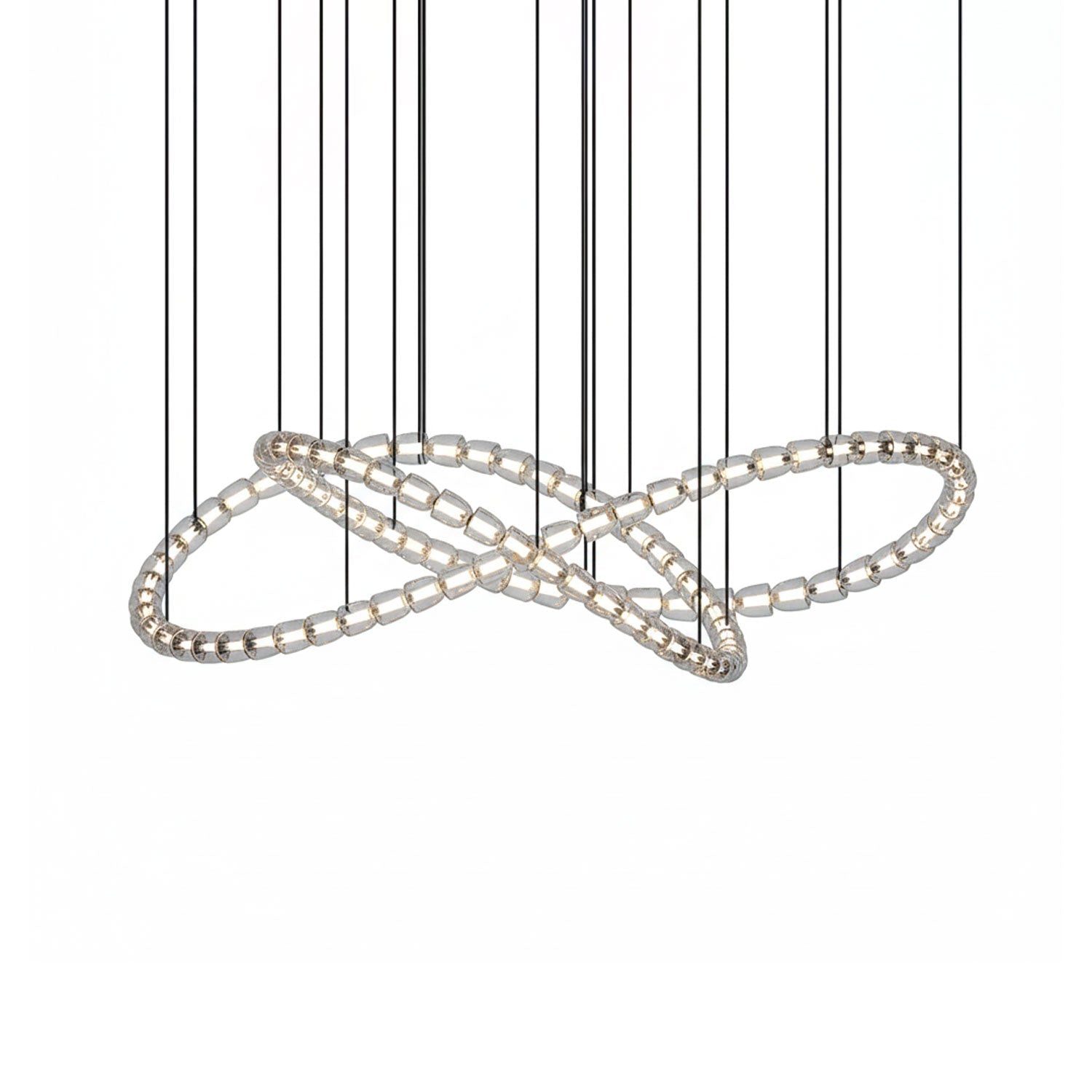Gabriel Chandelier C - 111 Lights ∅ 78.7″ x H 23.6″ / Dia 200cm x H 60cmClear & ChromeWarm LightBlushlighting