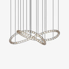 Gabriel Chandelier C - 80 Lights ∅ 59″ x H 17.7″ / Dia 150cm x H 45cmClear & ChromeWarm LightBlushlighting