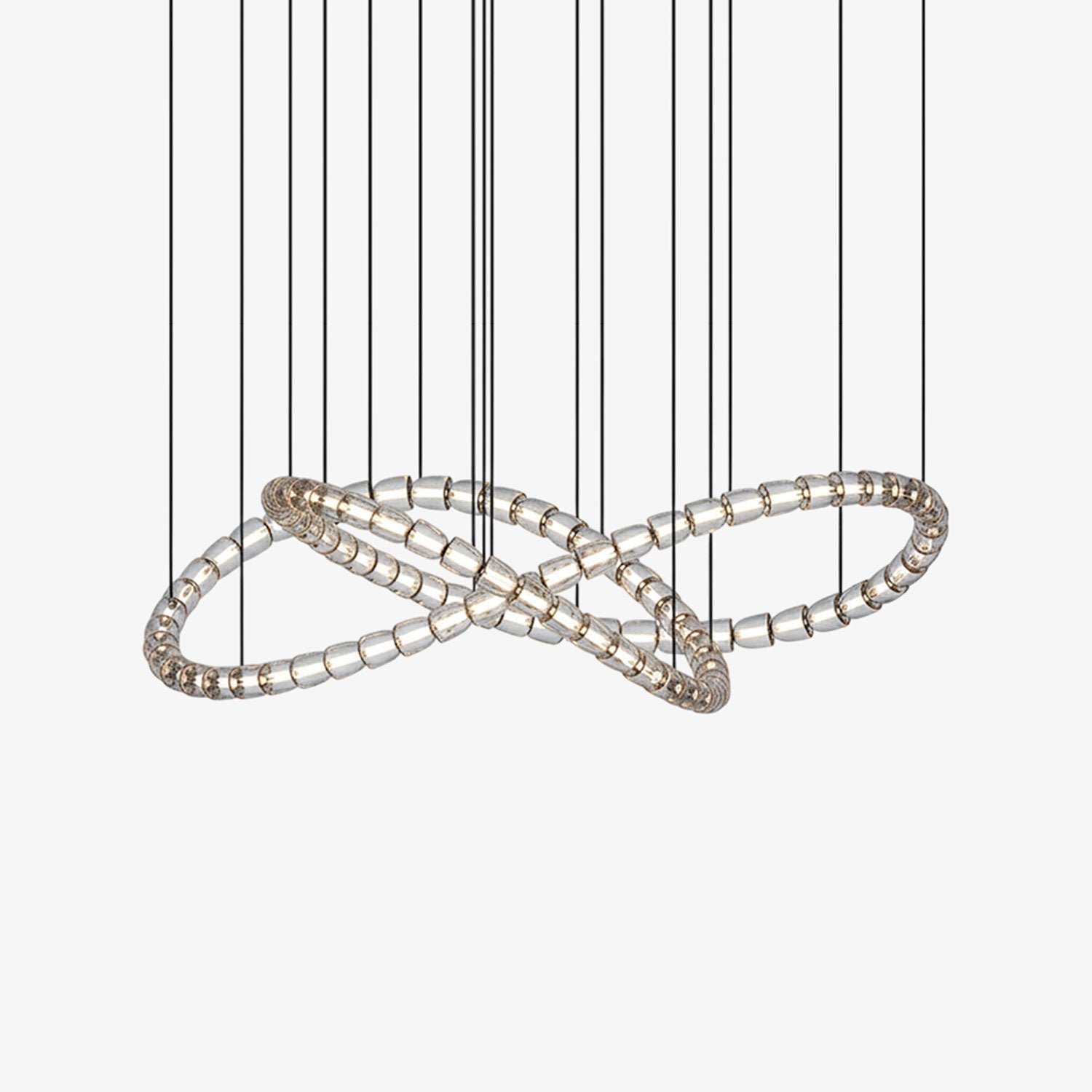 Gabriel Chandelier C - 80 Lights ∅ 59″ x H 17.7″ / Dia 150cm x H 45cmClear & ChromeWarm LightBlushlighting