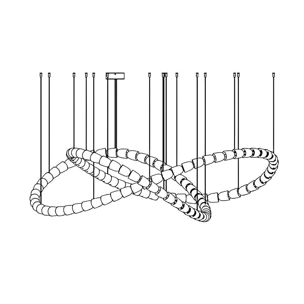 Gabriel Chandelier C - 100 Lights ∅ 71″ x H 22″ / Dia 180cm x H 56cmClear & ChromeWarm LightBlushlighting