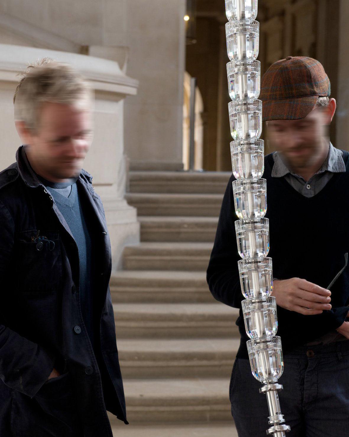 Gabriel Chandelier C - 100 Lights ∅ 71″ x H 22″ / Dia 180cm x H 56cmClear & ChromeWarm LightBlushlighting