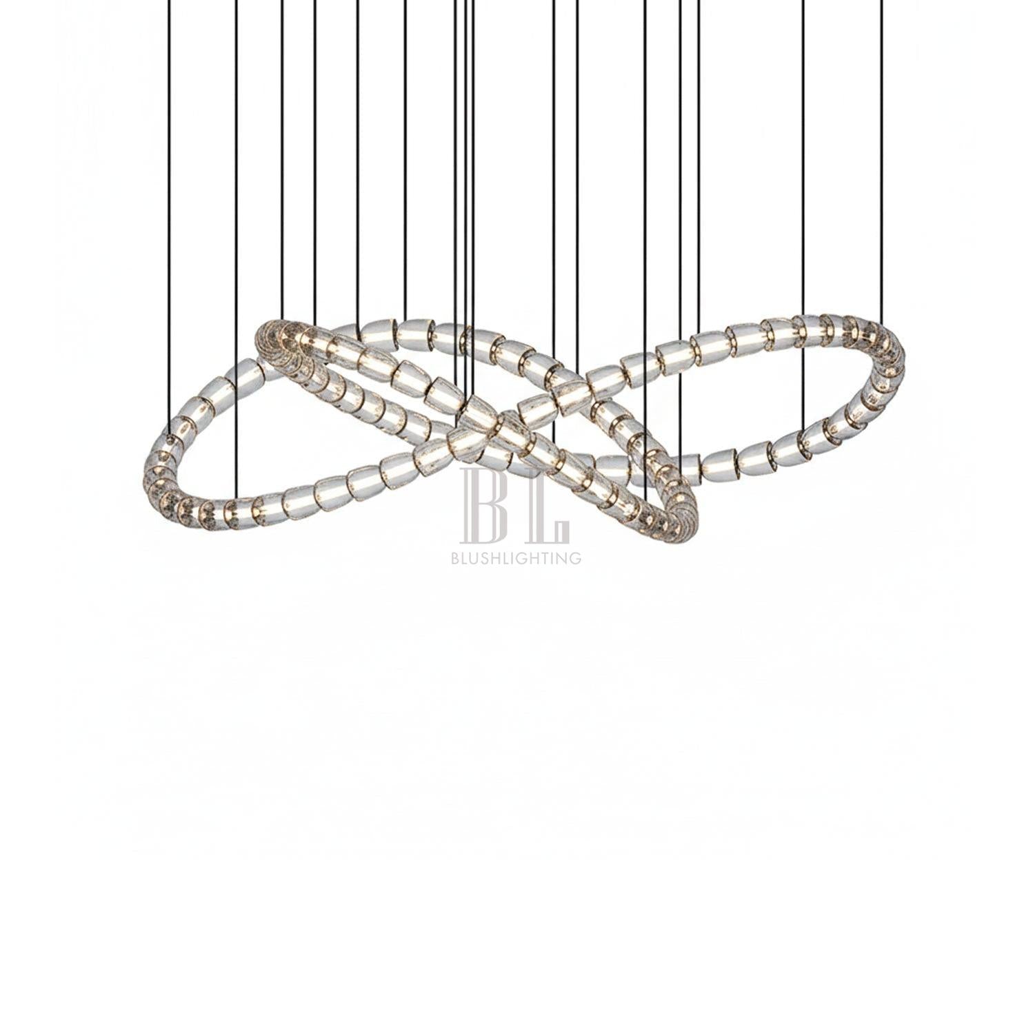 Gabriel Chandelier C - 100 Lights ∅ 71″ x H 22″ / Dia 180cm x H 56cmClear & ChromeWarm LightBlushlighting