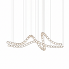 Gabriel Chandelier D - 64 Lights L 78.7″ x H 25″ / L 200cm x H 63.5cmClear & ChromeWarm LightBlushlighting