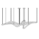 Gabriel Chandelier D - 53 Lights L 63″ x H 23″ / L 160cm x H 58.5cmClear & ChromeWarm LightBlushlighting