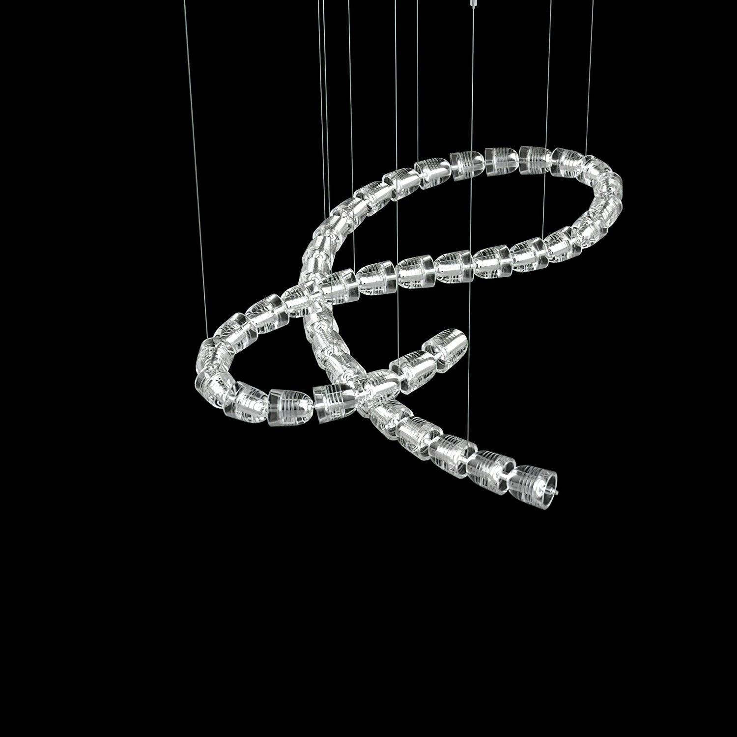 Gabriel Chandelier D - 53 Lights L 63″ x H 23″ / L 160cm x H 58.5cmClear & ChromeWarm LightBlushlighting
