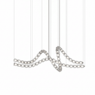 Gabriel Chandelier D - 60 Lights L70.9″ x H 25″ / L 180cm x H 63.5cmClear & ChromeWarm LightBlushlighting
