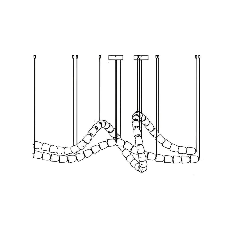 Gabriel Chandelier D - 53 Lights L 63″ x H 23″ / L 160cm x H 58.5cmClear & ChromeWarm LightBlushlighting