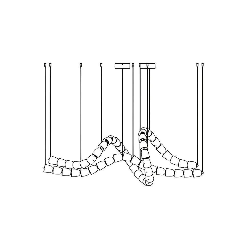 Gabriel Chandelier D - 53 Lights L 63″ x H 23″ / L 160cm x H 58.5cmClear & ChromeWarm LightBlushlighting
