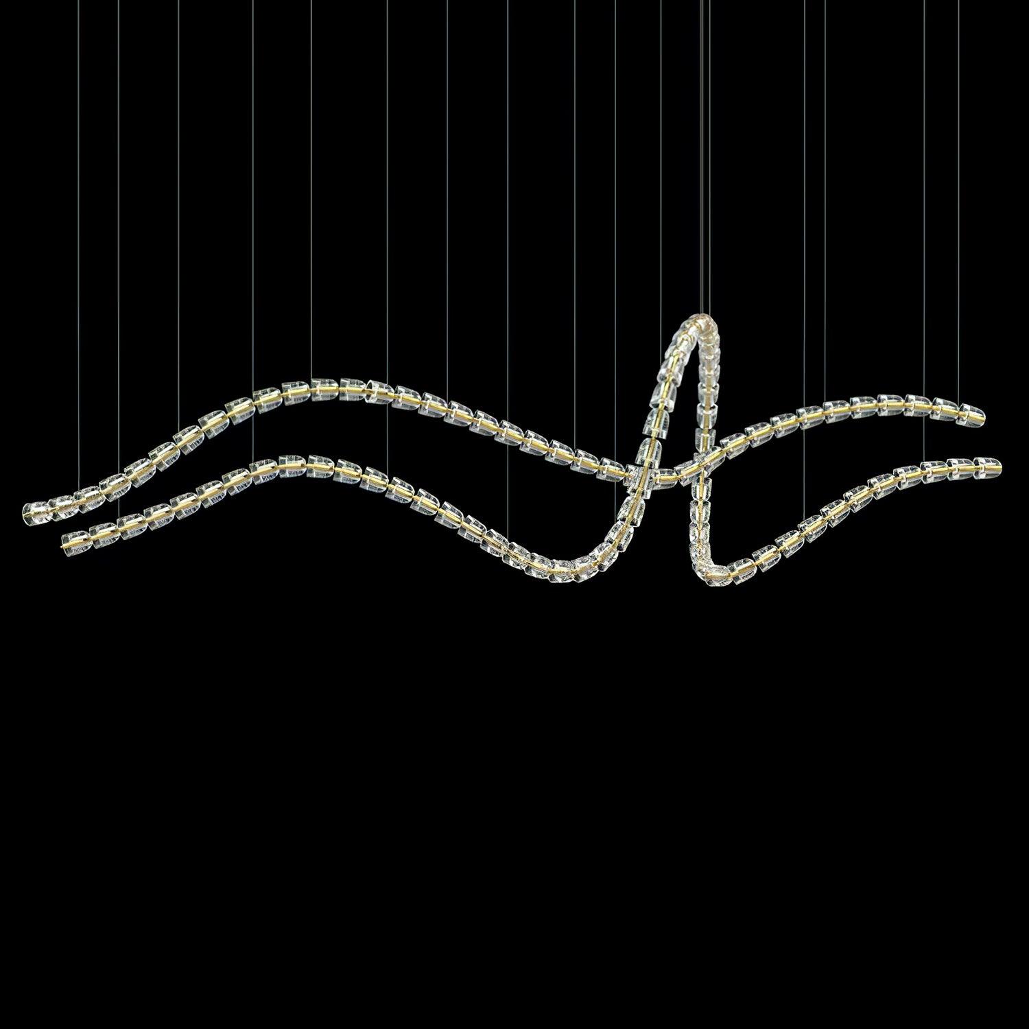 Gabriel Chandelier D - 53 Lights L 63″ x H 23″ / L 160cm x H 58.5cmClear & ChromeWarm LightBlushlighting