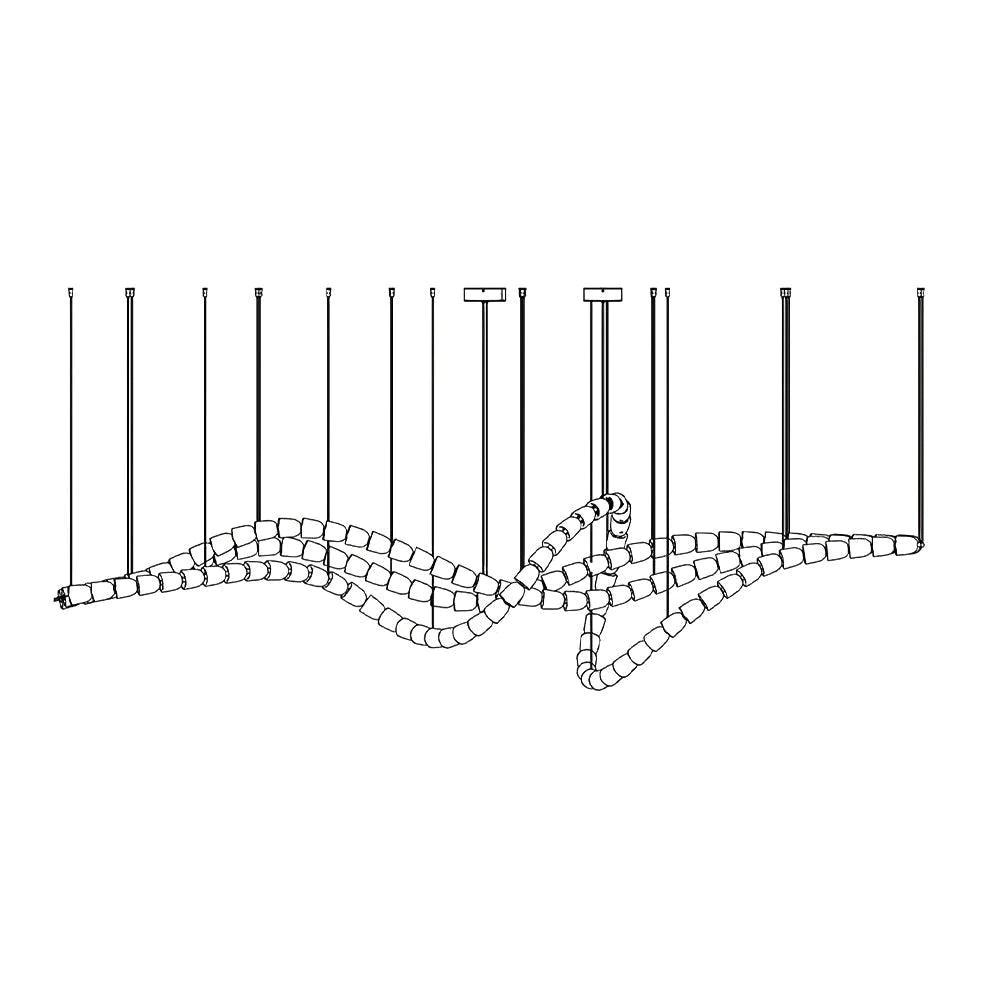 Gabriel Chandelier D - 53 Lights L 63″ x H 23″ / L 160cm x H 58.5cmClear & ChromeWarm LightBlushlighting