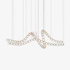 Gabriel Chandelier D - 53 Lights L 63″ x H 23″ / L 160cm x H 58.5cmClear & ChromeWarm LightBlushlighting