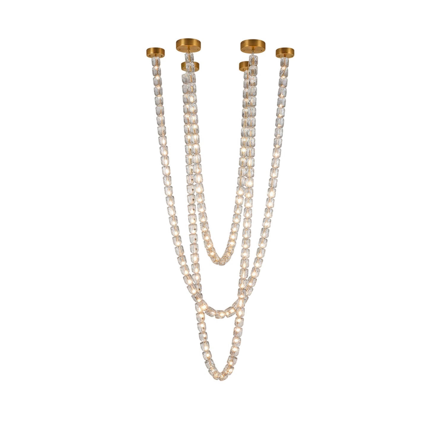 Gabriel Chandelier G - 161 Lights ∅ 47.2″ x H 118″ / Dia 120cm x H 300cmClear & ChromeWarm LightBlushlighting
