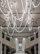 Gabriel Chandelier G - 161 Lights ∅ 47.2″ x H 118″ / Dia 120cm x H 300cmClear & ChromeWarm LightBlushlighting