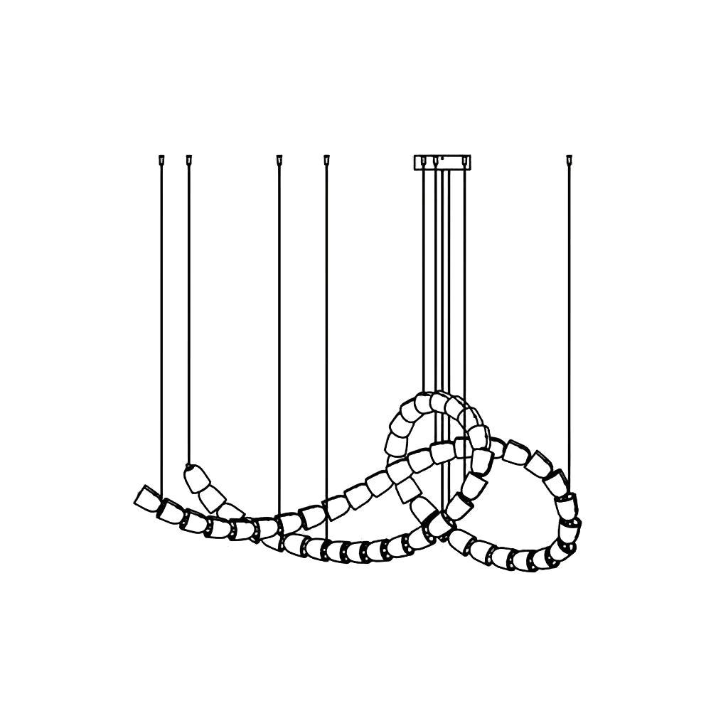 Gabriel Chandelier H - 55 Lights L 63″ x H 25″ / L 160cm x H 63.5cmClear & ChromeWarm LightBlushlighting