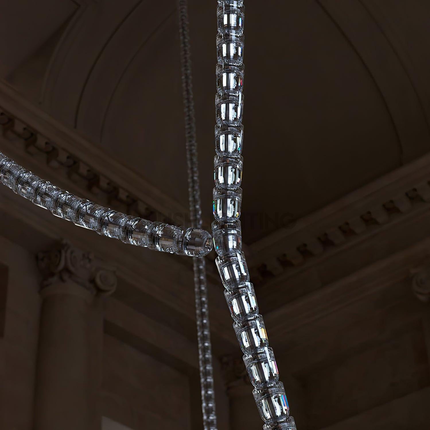 Gabriel Chandelier H - 55 Lights L 63″ x H 25″ / L 160cm x H 63.5cmClear & ChromeWarm LightBlushlighting