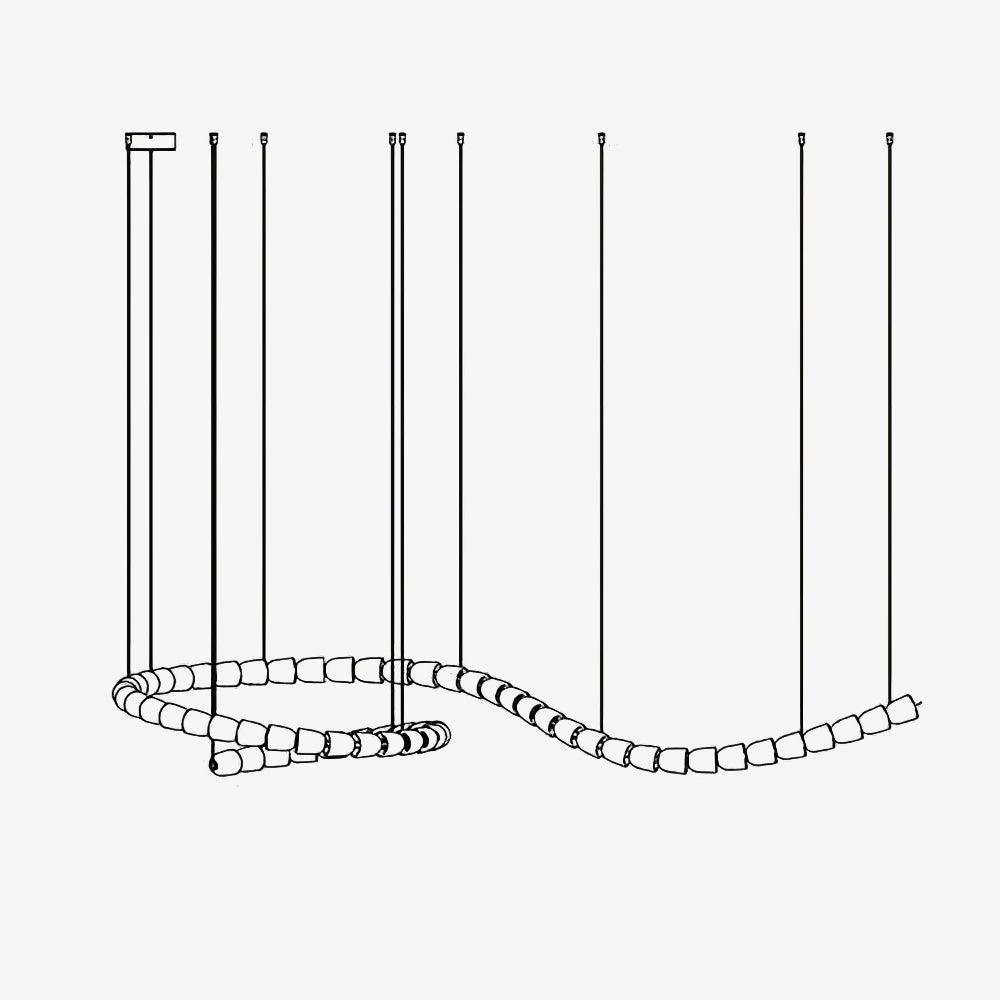 Gabriel Chandelier I - 60 Lights L 98.4″ x H 13.8″ / L 250cm x H 35cmClear & ChromeWarm LightBlushlighting