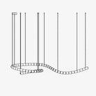 Gabriel Chandelier I - 60 Lights L 98.4″ x H 13.8″ / L 250cm x H 35cmClear & ChromeWarm LightBlushlighting