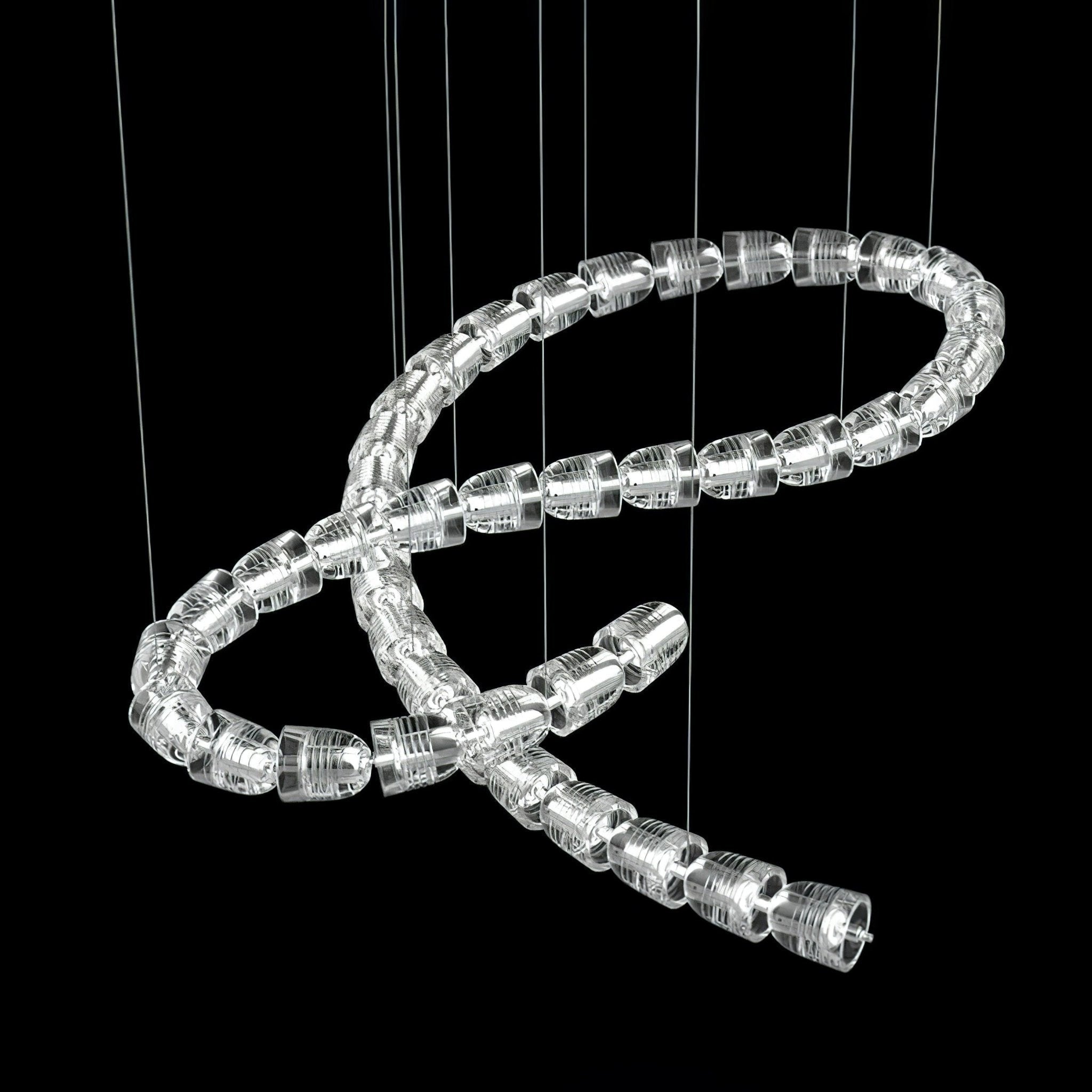 Gabriel Chandelier I - 60 Lights L 98.4″ x H 13.8″ / L 250cm x H 35cmClear & ChromeWarm LightBlushlighting