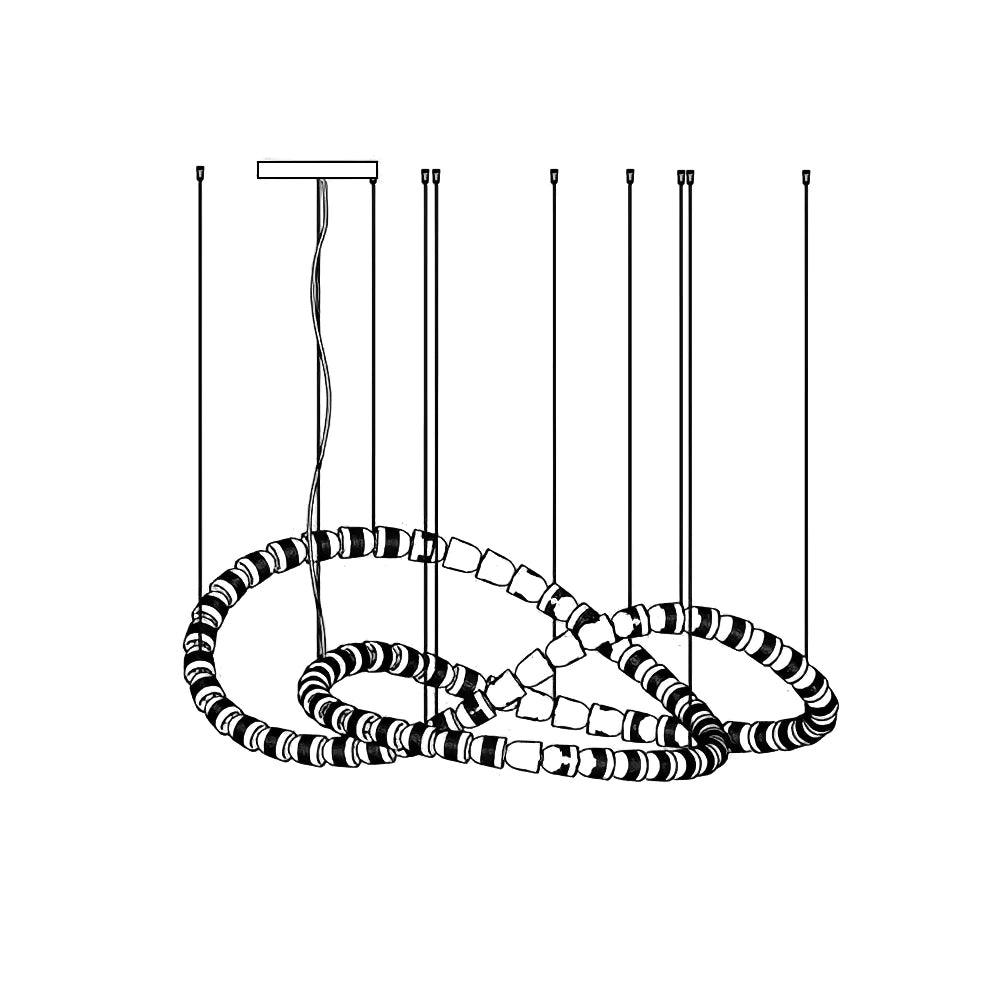 Gabriel Chandelier J - 81 Lights ∅ 65.2″ x H 24.8″ / Dia 165.5cm x H 63cmClear & ChromeWarm LightBlushlighting