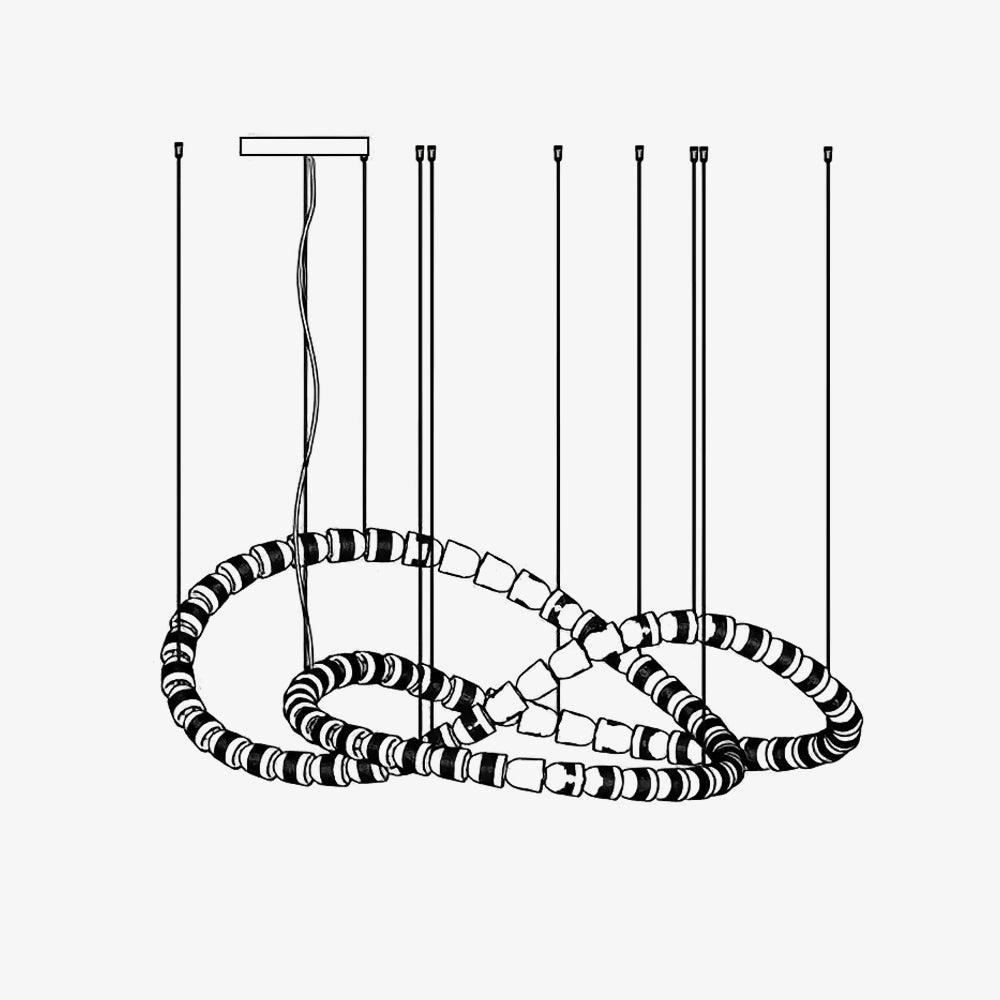 Gabriel Chandelier J - 81 Lights ∅ 65.2″ x H 24.8″ / Dia 165.5cm x H 63cmClear & ChromeWarm LightBlushlighting