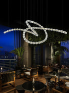 Gabriel Chandelier J - 81 Lights ∅ 65.2″ x H 24.8″ / Dia 165.5cm x H 63cmClear & ChromeWarm LightBlushlighting