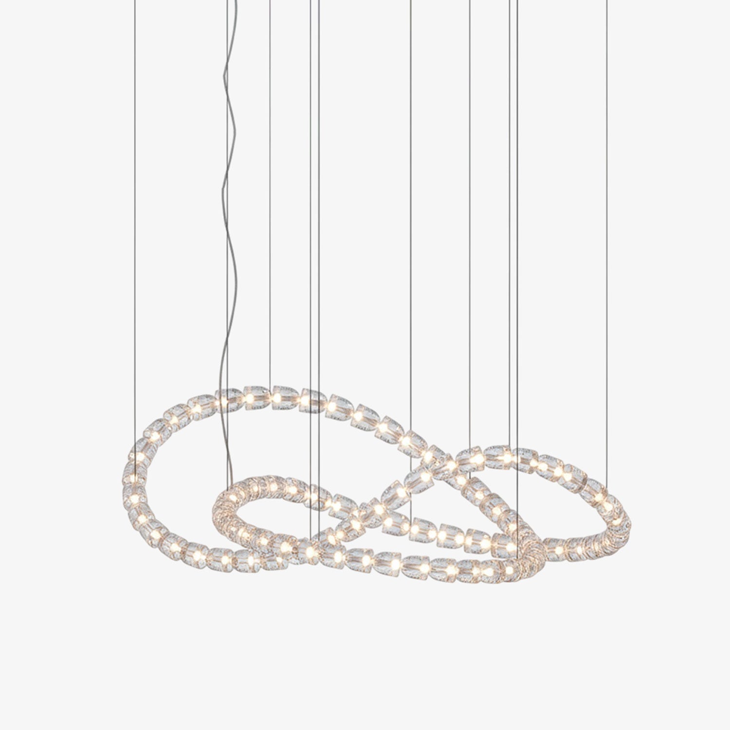Gabriel Chandelier J - 81 Lights ∅ 65.2″ x H 24.8″ / Dia 165.5cm x H 63cmClear & ChromeWarm LightBlushlighting