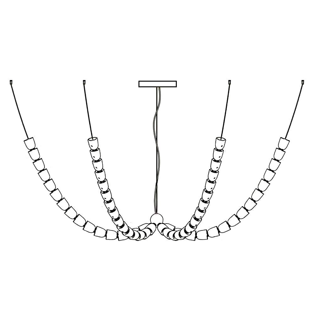 Gabriel Chandelier K - Model A: 90 Lights ∅ 82.7″ x H 19.7″Clear & ChromeWarm LightBlushlighting