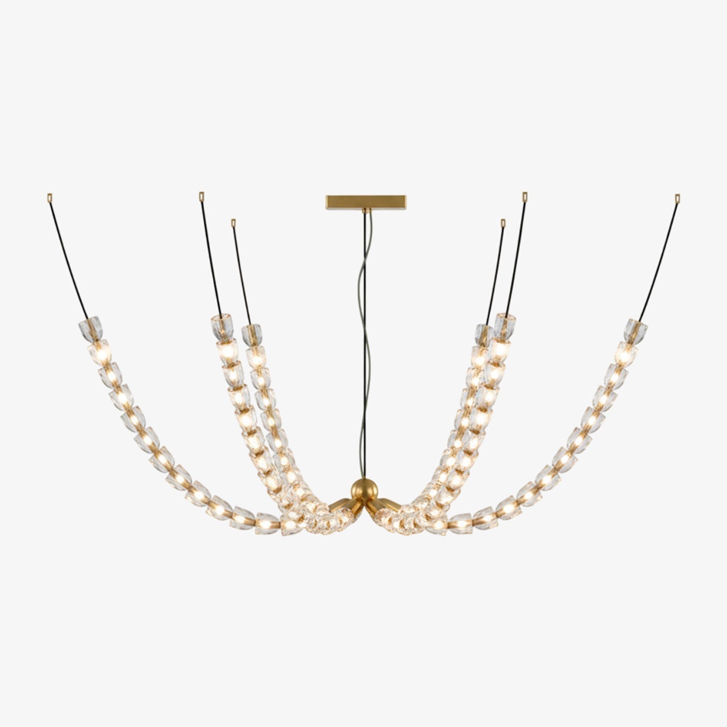 Gabriel Chandelier K - Model A: 90 Lights ∅ 82.7″ x H 19.7″Clear & ChromeWarm LightBlushlighting