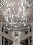 Gabriel Chandelier K - Model A: 90 Lights ∅ 82.7″ x H 19.7″Clear & ChromeWarm LightBlushlighting