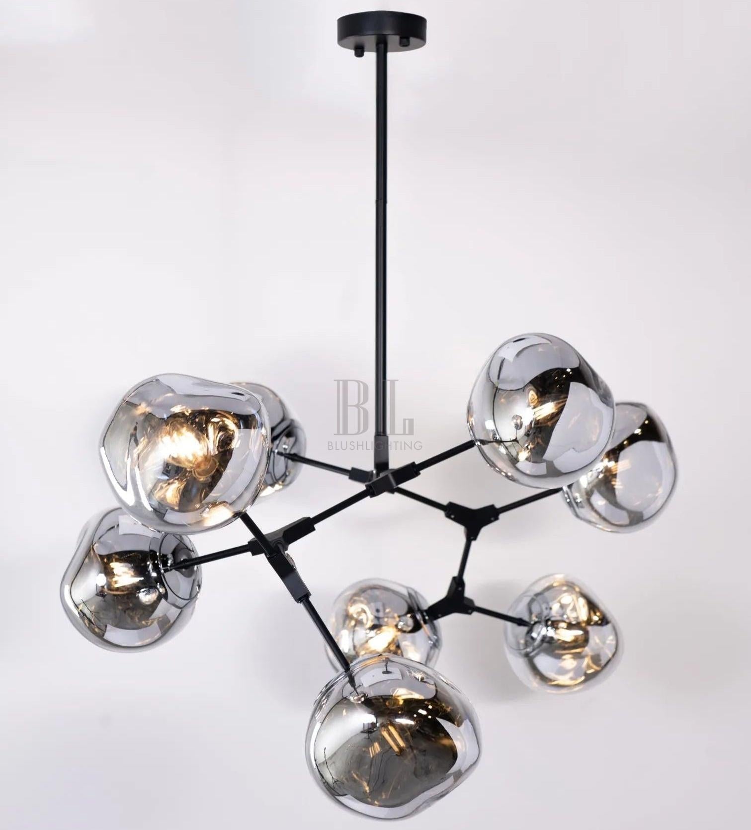 Galaxy Ball Glass Crystal Pendant Chandelier - SmokeABlushlighting