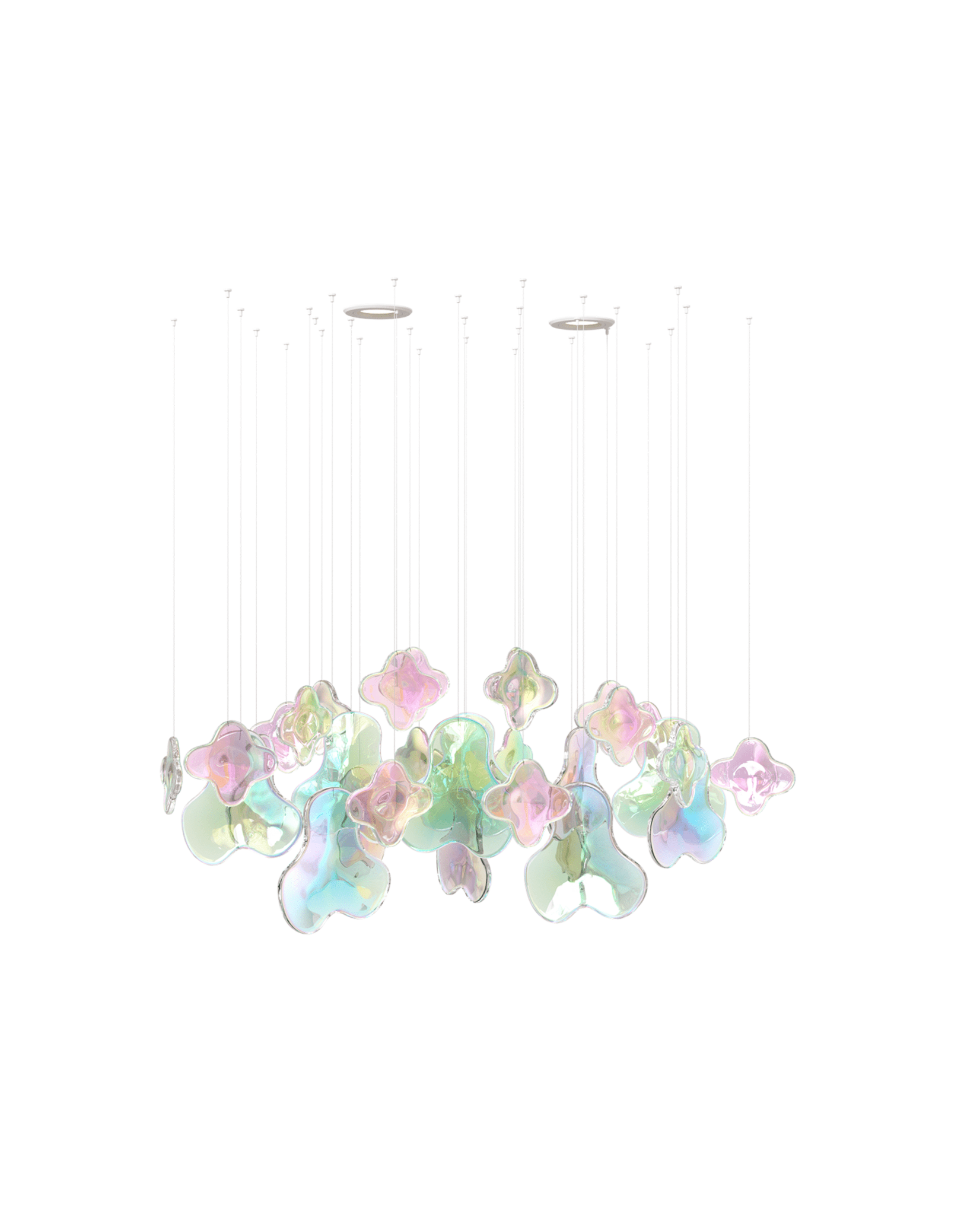 Galaxy Iris Iridescent Blossom Chandelier - Support Customized DrawingsNo Ceiling PlateBlushlighting