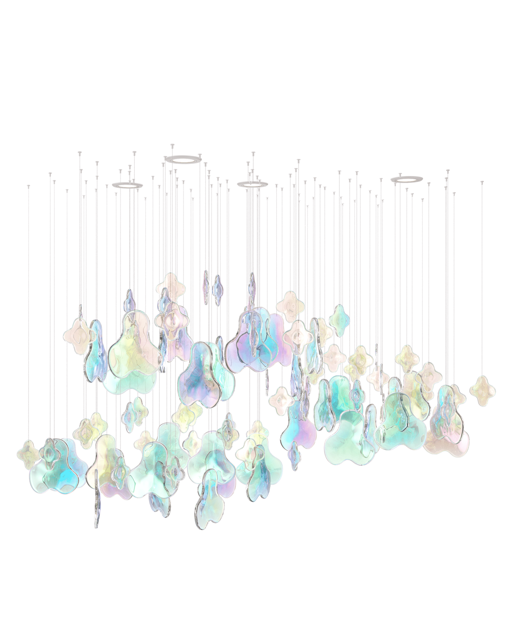 Galaxy Iris Iridescent Blossom Chandelier - Support Customized DrawingsNo Ceiling PlateBlushlighting