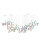 Galaxy Iris Iridescent Blossom Chandelier - Support Customized DrawingsNo Ceiling PlateBlushlighting