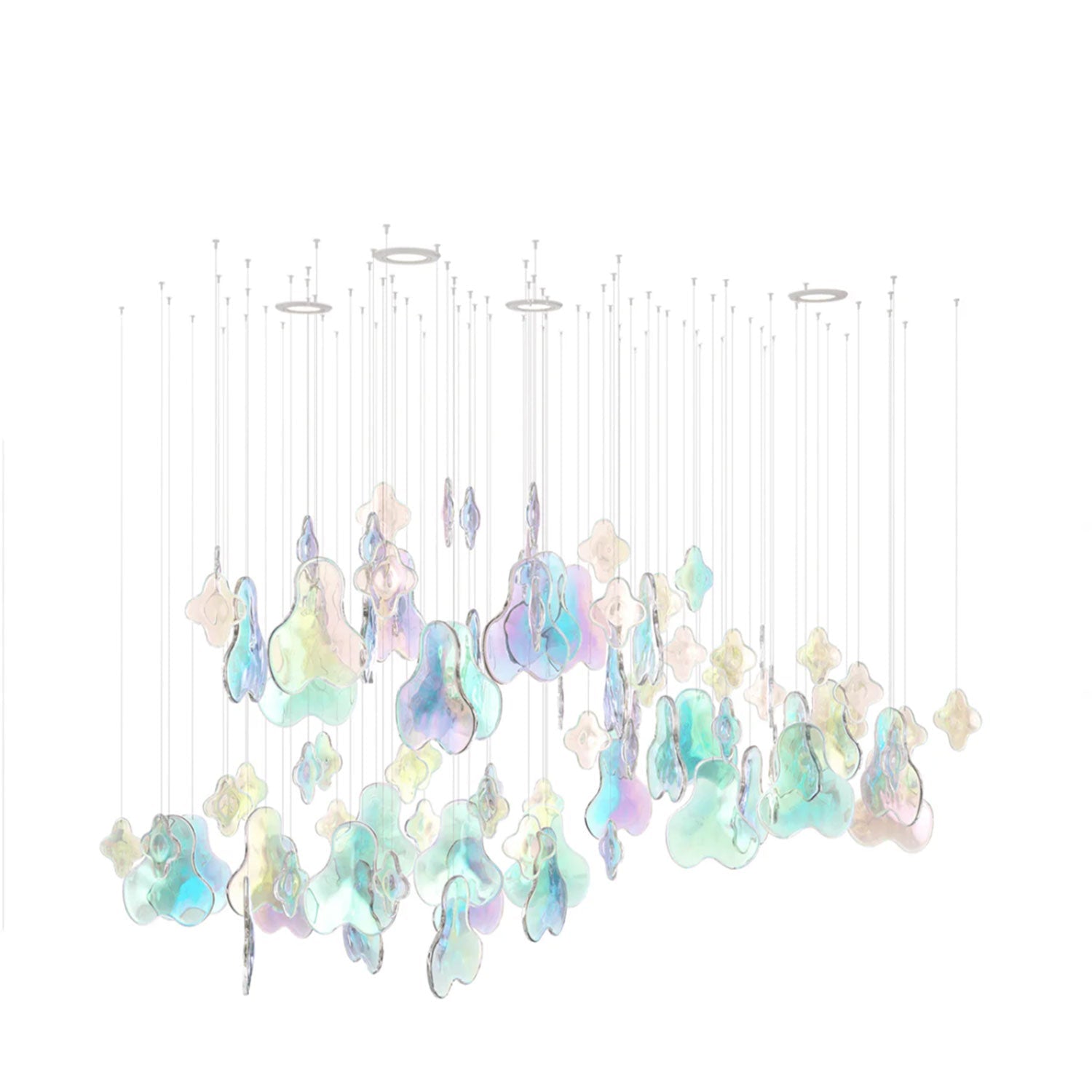 Galaxy Iris Iridescent Blossom Chandelier - L 47.2 x W 15.7″ x H 78.7″No Ceiling PlateBlushlighting
