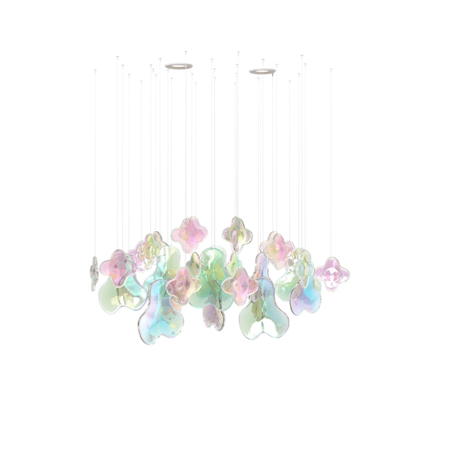 Galaxy Iris Iridescent Blossom Chandelier - L 47.2 x W 15.7″ x H 78.7″No Ceiling PlateBlushlighting