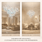 Galaxy Iris Iridescent Blossom Chandelier - L 63 x W 15.7″ x H 78.7″No Ceiling PlateBlushlighting