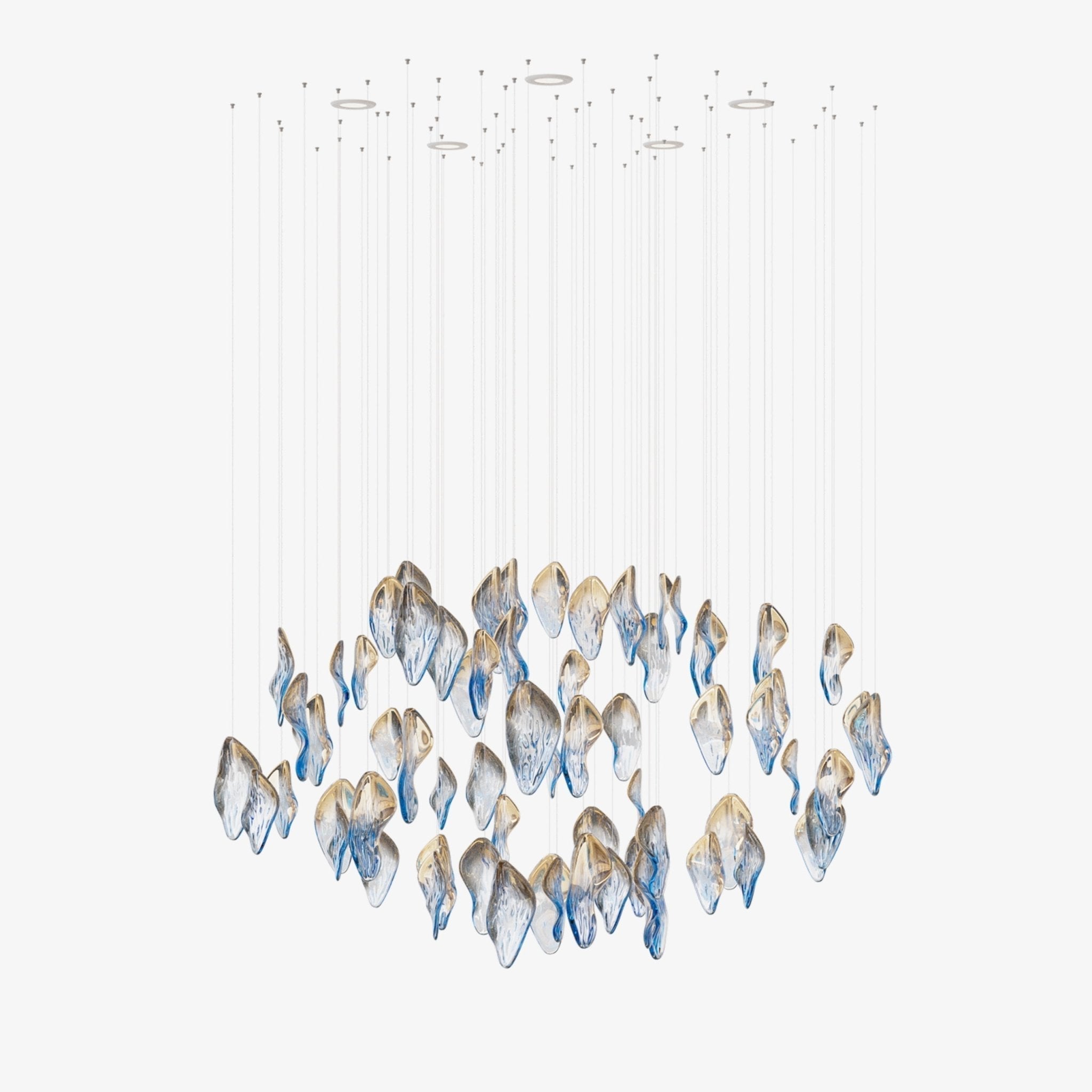Galaxy Ocean Drift Blown Glass Crystal Spiral Chandelier - ∅ 31.5″ x H 59.1″No Ceiling PlateBlushlighting