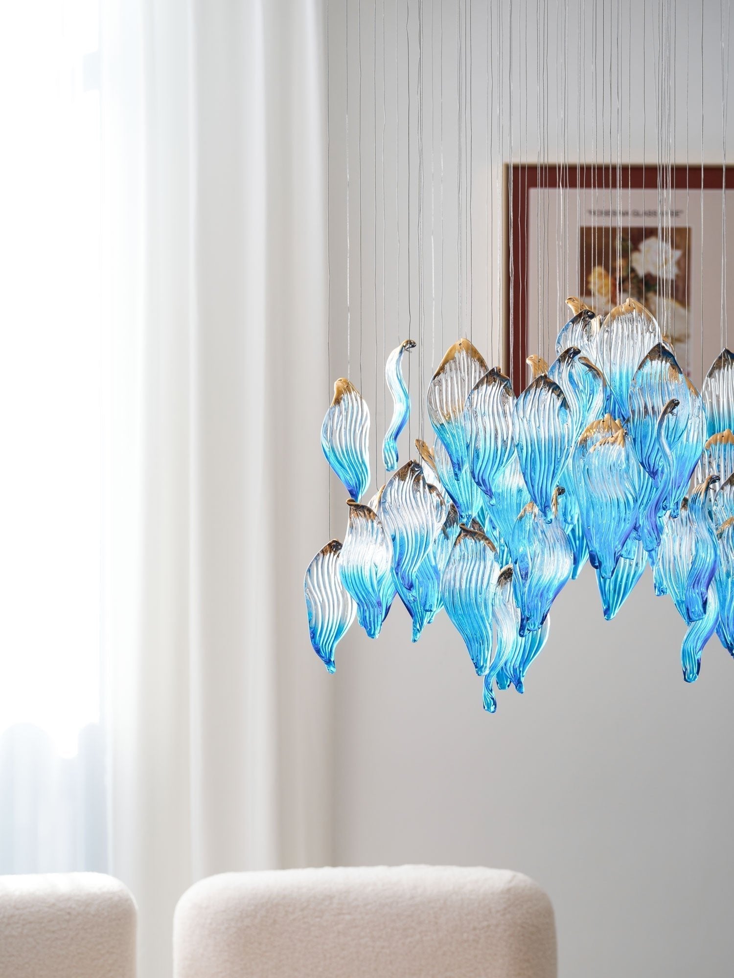 Galaxy Ocean Drift Blown Glass Crystal Spiral Chandelier - L 59.1″ x W 98.4″ x H78.7″No Ceiling PlateBlushlighting