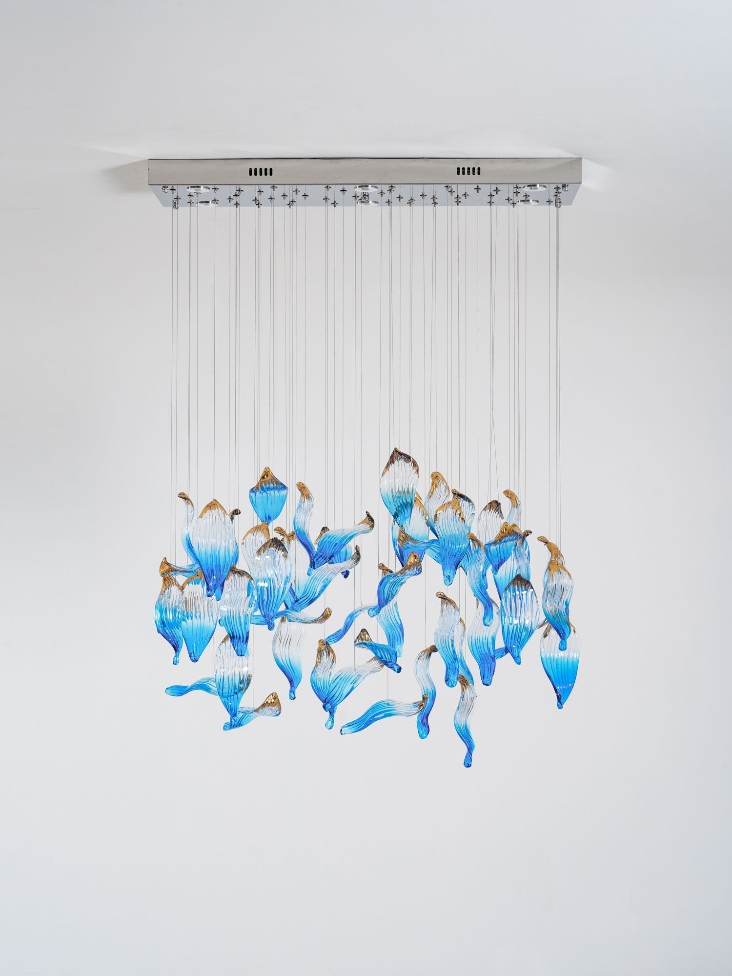 Galaxy Ocean Drift Blown Glass Crystal Spiral Chandelier - Support Customized DrawingsNo Ceiling PlateBlushlighting