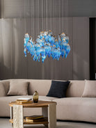 Galaxy Ocean Drift Blown Glass Crystal Spiral Chandelier - L 59.1″ x W 98.4″ x H78.7″No Ceiling PlateBlushlighting