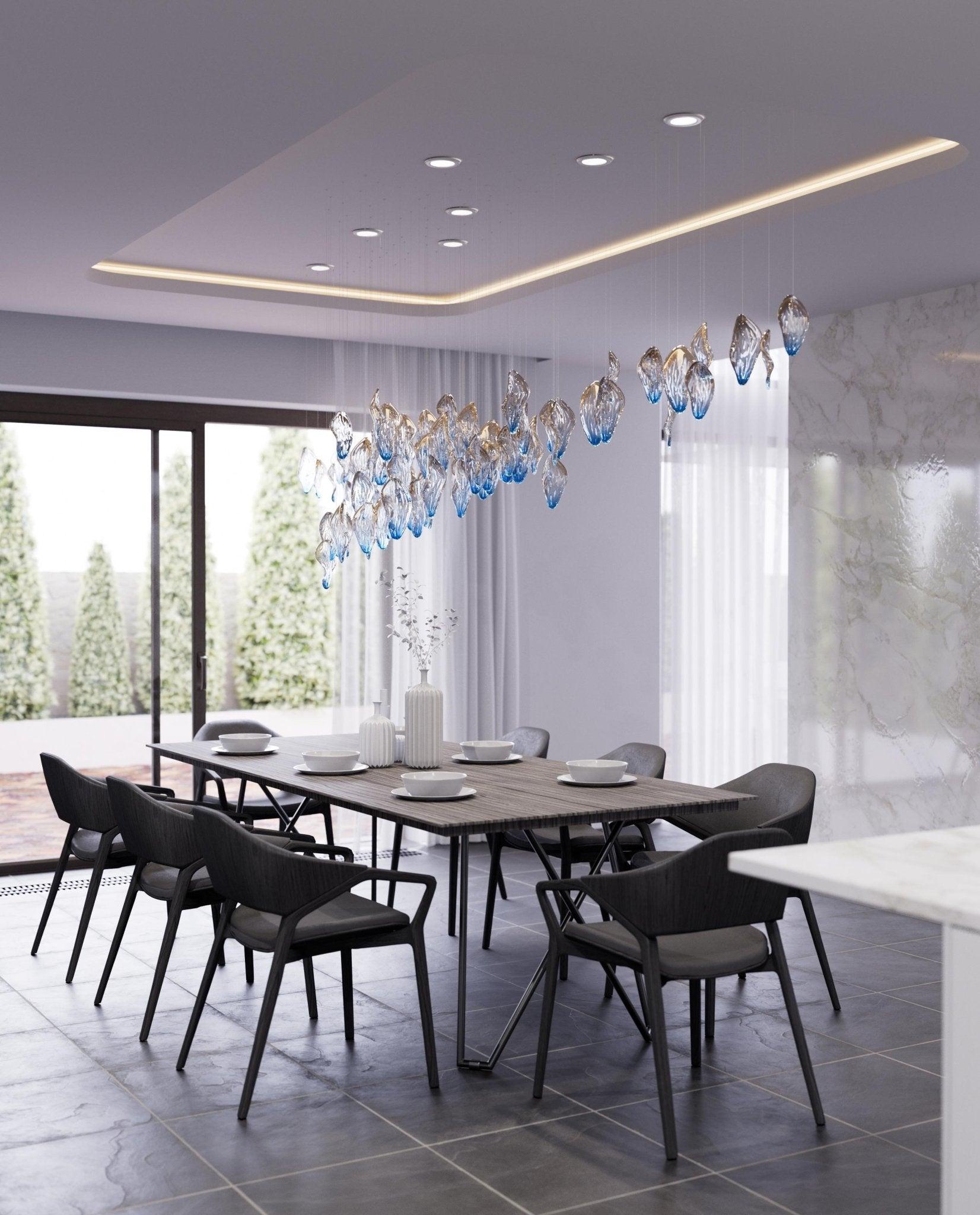 Galaxy Ocean Drift Blown Glass Crystal Spiral Chandelier - L 59.1″ x W 98.4″ x H78.7″No Ceiling PlateBlushlighting