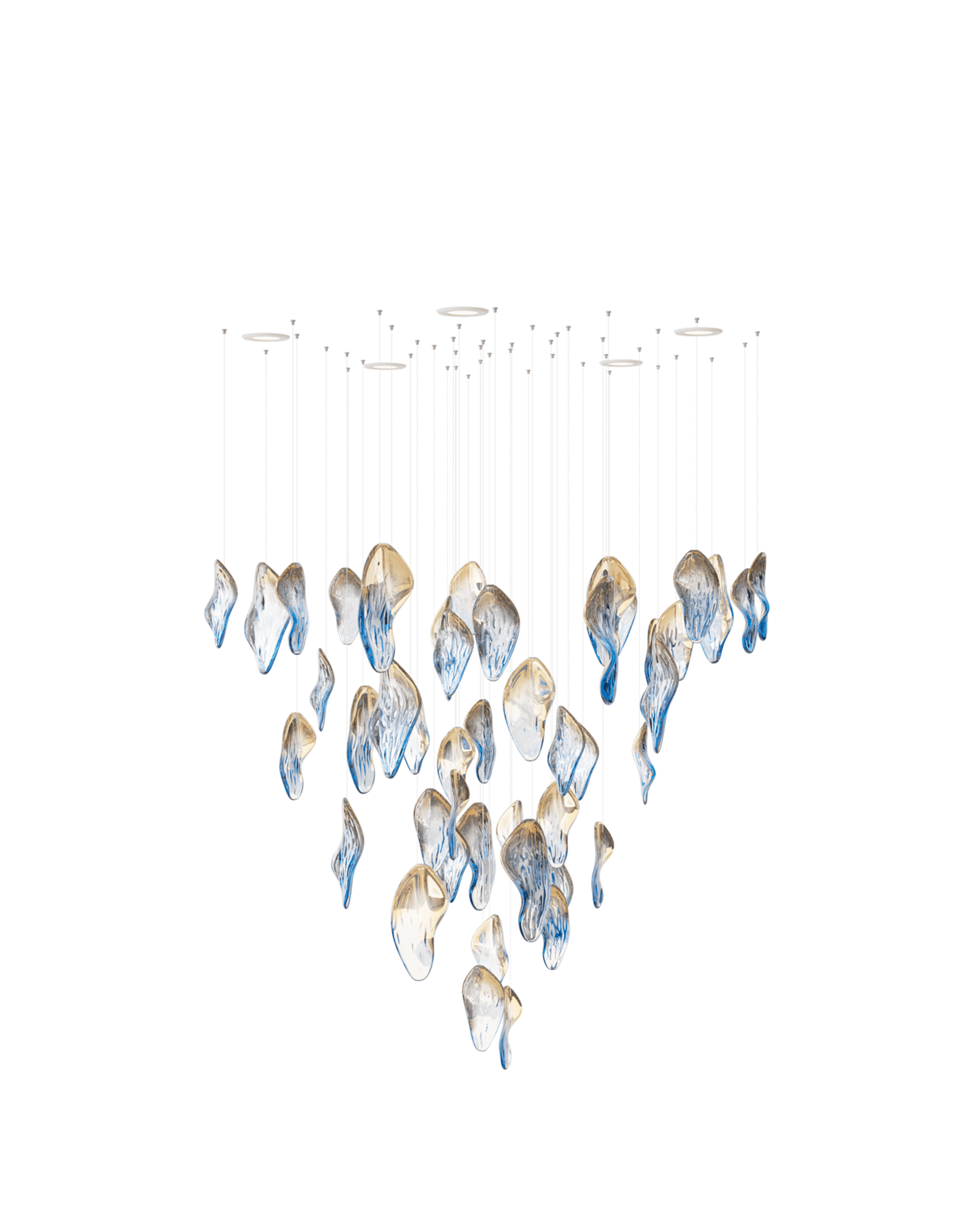 Galaxy Ocean Drift Blown Glass Crystal Spiral Chandelier - ∅ 23.6″ x H 59.1″No Ceiling PlateBlushlighting