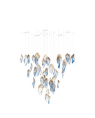 Galaxy Ocean Drift Blown Glass Crystal Spiral Chandelier - ∅ 23.6″ x H 59.1″No Ceiling PlateBlushlighting