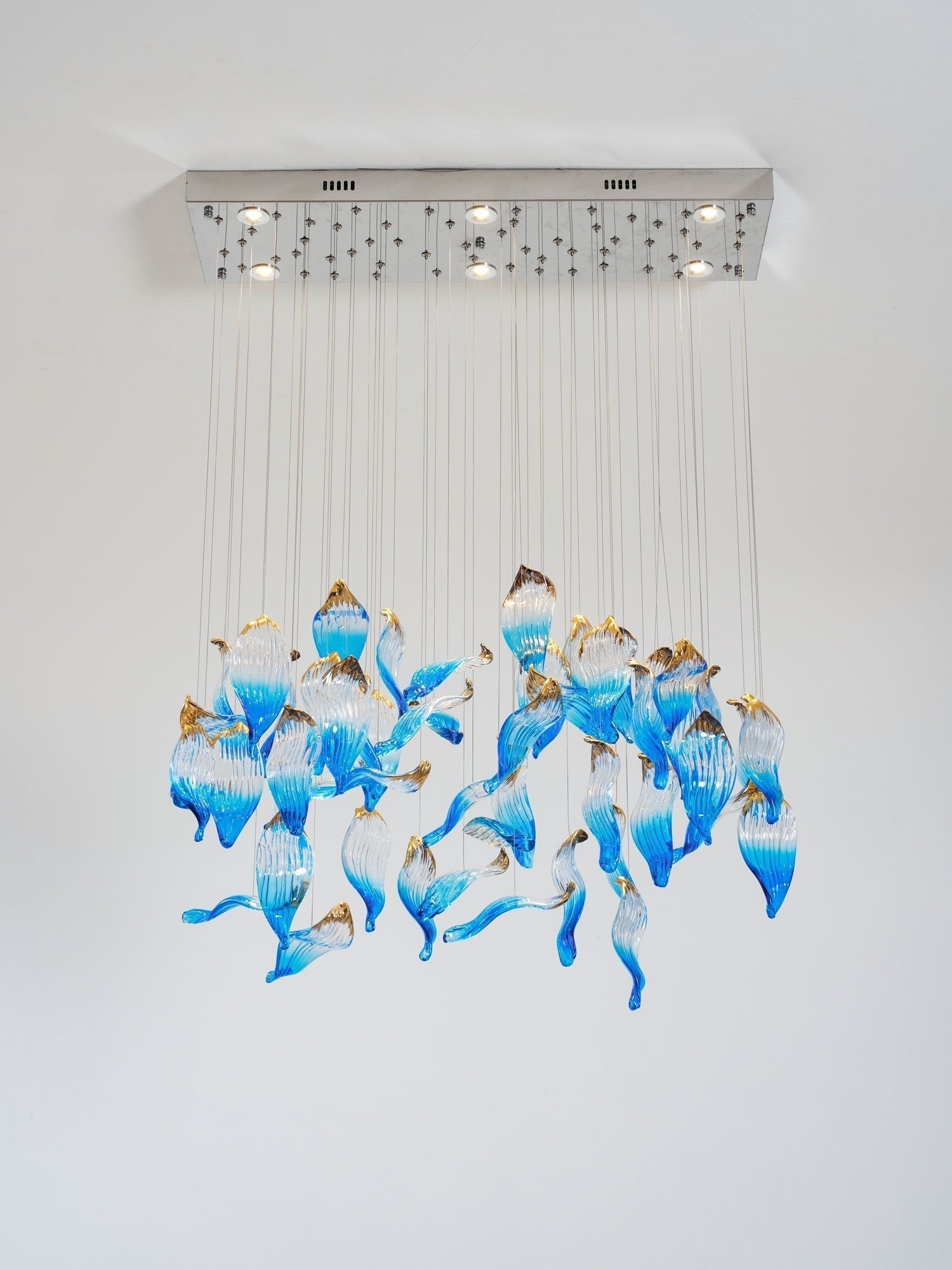 Galaxy Ocean Drift Blown Glass Crystal Spiral Chandelier - Support Customized DrawingsNo Ceiling PlateBlushlighting