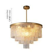 Blushlighting® Gold modern frosted glass chandelier for dining room, living room, bedroom