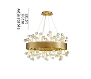 Blushlighting® Gold Round Colorful Crystal Chandelier for Living room, Kitchen