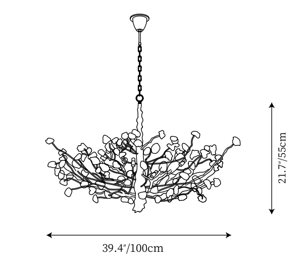 Gemstone Branch Chandelier with Artistic Design for Bedroom or Living Room - 8 Lights/D23.6"*H21.65"Warm LightBlushlighting