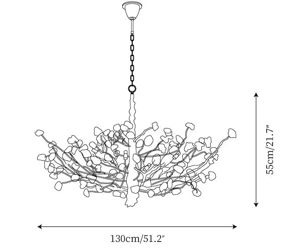Gemstone Branch Chandelier with Artistic Design for Bedroom or Living Room - 8 Lights/D23.6"*H21.65"Warm LightBlushlighting