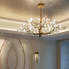 Gemstone Branch Chandelier with Artistic Design for Bedroom or Living Room - 8 Lights/D23.6"*H21.65"Warm LightBlushlighting