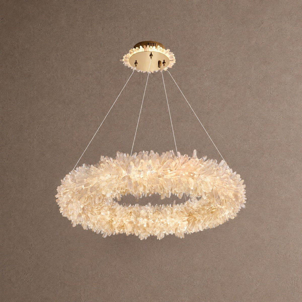 Geode Quartz Cloud Round Chandelier - Diam 40''BrassBlushlighting